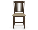 Canadel Upholstered Counter Stool 8232 in XY Faux Leather and 29 Hazelnut Washed and Fixed Base, front view