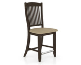 Canadel Upholstered Counter Stool 8232 in XY Faux Leather and 59 Davy's Grey and Fixed Base, three-quarter view