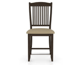 Canadel Upholstered Counter Stool 8232 in XY Faux Leather and 59 Davy's Grey and Fixed Base, front view