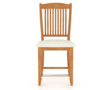 Canadel Upholstered Counter Stool 8232 in YJ Faux Leather and 01 Honey Washed and Fixed Base, front view