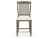 Canadel Upholstered Counter Stool 8232 in YJ Faux Leather and 08 Shadow and Fixed Base, front view