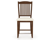 Canadel Upholstered Counter Stool 8232 in YJ Faux Leather and 19 Cognac Washed and Fixed Base, front view