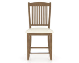 Canadel Upholstered Counter Stool 8232 in YJ Faux Leather and 25 Pecan Washed and Fixed Base, front view