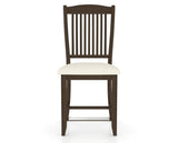 Canadel Upholstered Counter Stool 8232 in YJ Faux Leather and 29 Hazelnut Washed and Fixed Base, front view