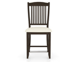 Canadel Upholstered Counter Stool 8232 in YJ Faux Leather and 59 Davy's Grey and Fixed Base, front view