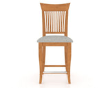 Canadel Upholstered Counter Stool 8270 in 7C Fabric and 01 Honey Washed and Fixed Base, front view