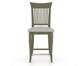 Canadel Upholstered Counter Stool 8270 in 7C Fabric and 08 Shadow and Fixed Base, front view