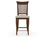 Canadel Upholstered Counter Stool 8270 in 7C Fabric and 19 Cognac Washed and Fixed Base, front view