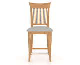 Canadel Upholstered Counter Stool 8270 in 7C Fabric and 20 Caramel Washed and Fixed Base, front view