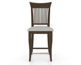 Canadel Upholstered Counter Stool 8270 in 7C Fabric and 29 Hazelnut Washed and Fixed Base, front view