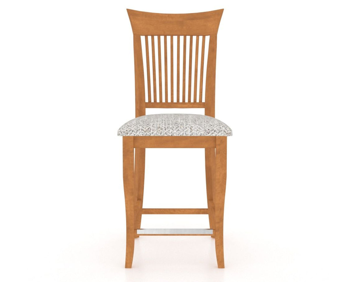 Canadel Upholstered Counter Stool 8270 in FP Crypton® and 01 Honey Washed and Fixed Base, front view