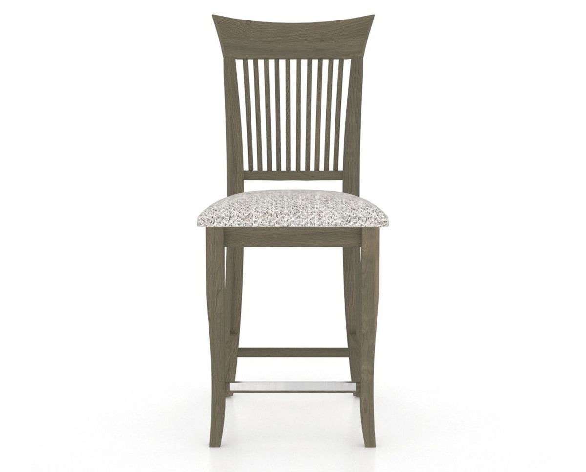 Canadel Upholstered Counter Stool 8270 in FP Crypton® and 08 Shadow and Fixed Base, front view