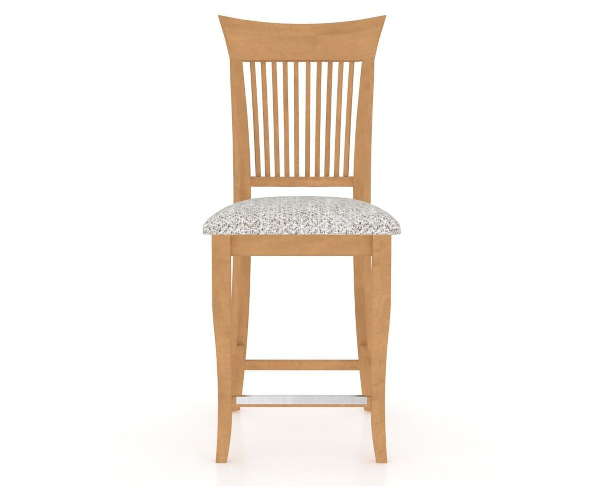 Canadel Upholstered Counter Stool 8270 in FP Crypton® and 20 Caramel Washed and Fixed Base, front view