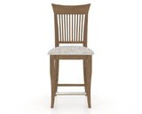 Canadel Upholstered Counter Stool 8270 in FP Crypton® and 25 Pecan Washed and Fixed Base, front view