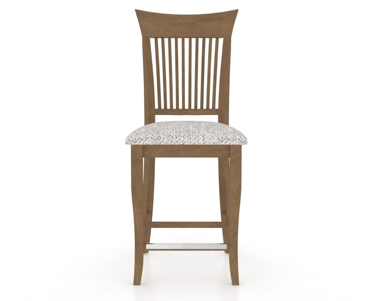 Canadel Upholstered Counter Stool 8270 in FP Crypton® and 25 Pecan Washed and Fixed Base, front view