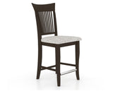 Canadel Upholstered Counter Stool 8270 in FP Crypton® and 59 Davy's Grey and Fixed Base, three-quarter view