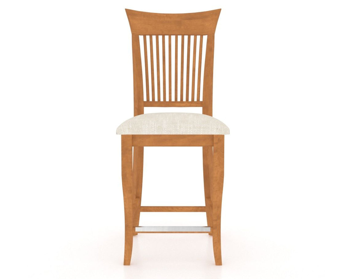 Canadel Upholstered Counter Stool 8270 in FT InsideOut® and 01 Honey Washed and Fixed Base, front view