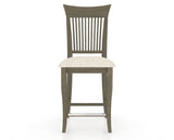 Canadel Upholstered Counter Stool 8270 in FT InsideOut® and 08 Shadow and Fixed Base, front view