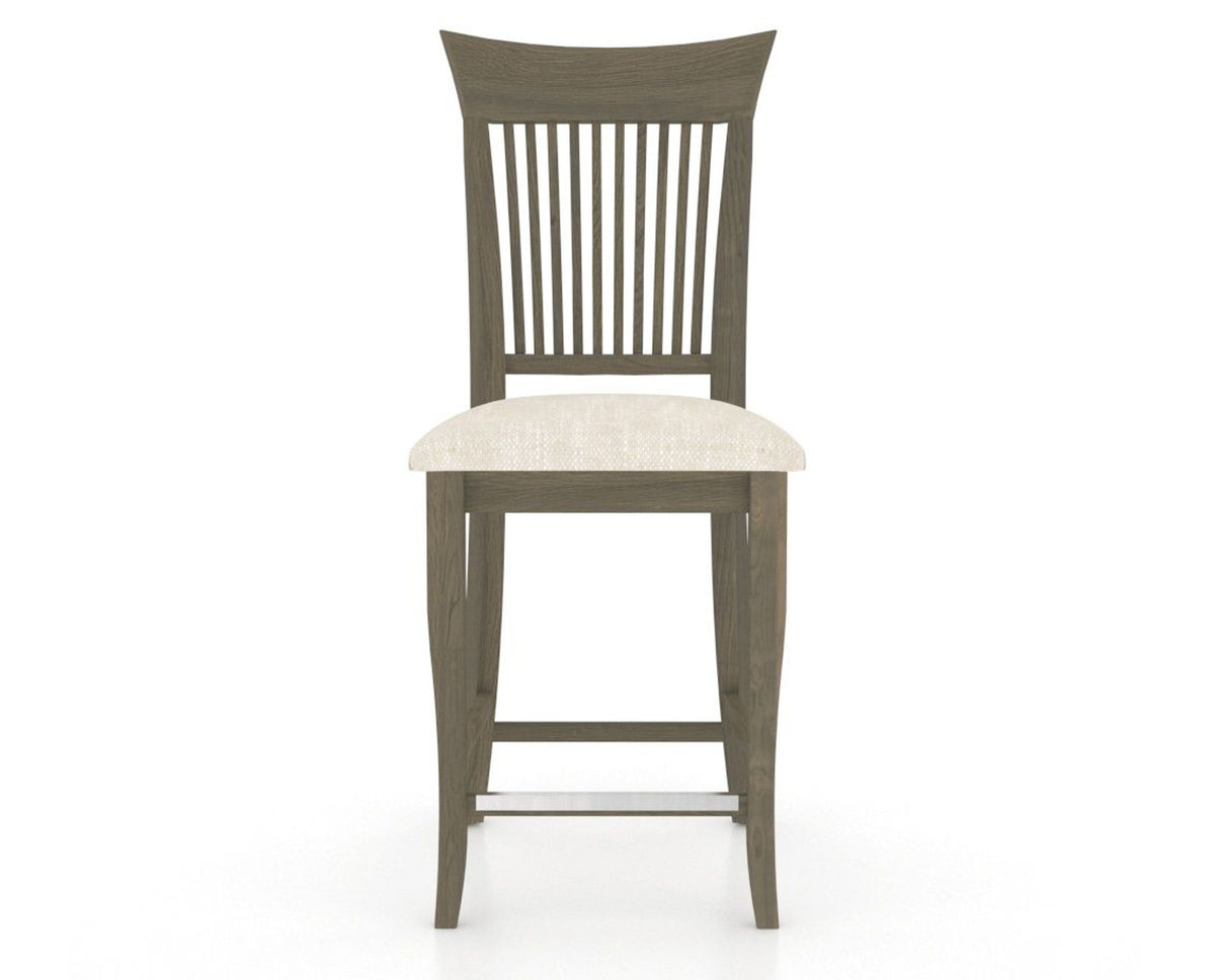 Canadel Upholstered Counter Stool 8270 in FT InsideOut® and 08 Shadow and Fixed Base, front view