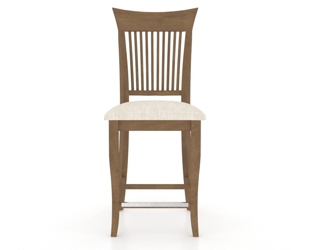 Canadel Upholstered Counter Stool 8270 in FT InsideOut® and 25 Pecan Washed and Fixed Base, front view