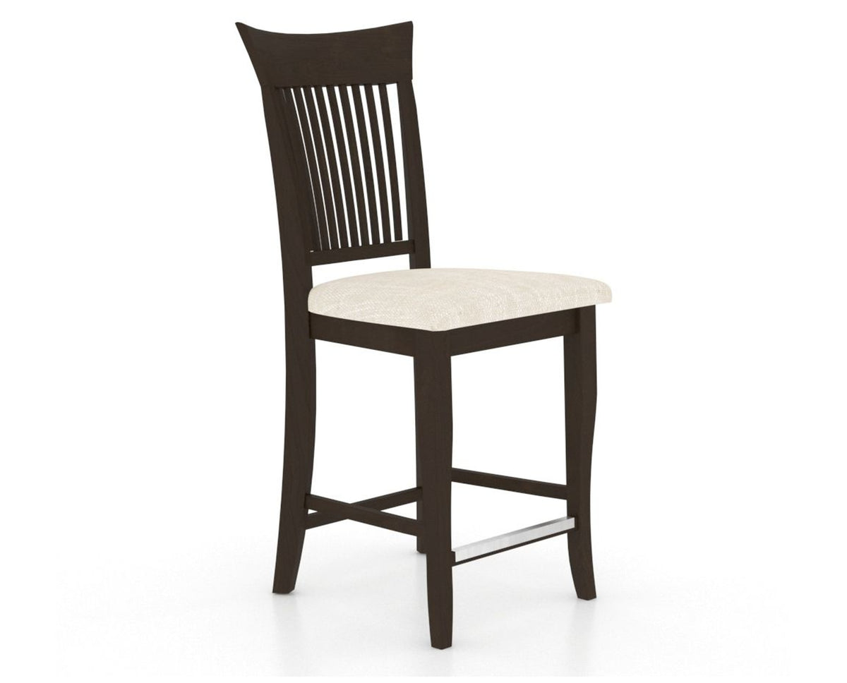 Canadel Upholstered Counter Stool 8270 in FT InsideOut® and 59 Davy's Grey and Fixed Base, three-quarter view