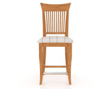 Canadel Upholstered Counter Stool 8270 in OZ Fabric and 01 Honey Washed and Fixed Base, front view