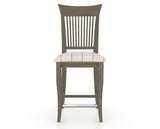 Canadel Upholstered Counter Stool 8270 in OZ Fabric and 08 Shadow and Fixed Base, front view
