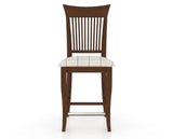 Canadel Upholstered Counter Stool 8270 in OZ Fabric and 19 Cognac Washed and Fixed Base, front view