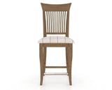 Canadel Upholstered Counter Stool 8270 in OZ Fabric and 25 Pecan Washed and Fixed Base, front view