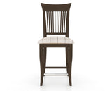 Canadel Upholstered Counter Stool 8270 in OZ Fabric and 29 Hazelnut Washed and Fixed Base, front view