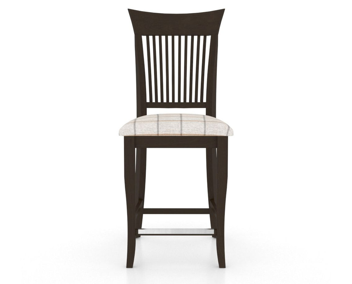 Canadel Upholstered Counter Stool 8270 in OZ Fabric and 59 Davy's Grey and Fixed Base, front view