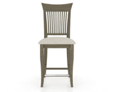 Canadel Upholstered Counter Stool 8270 in TB Fabric and 08 Shadow and Fixed Base, front view