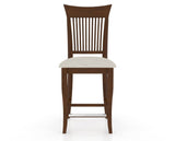 Canadel Upholstered Counter Stool 8270 in TB Fabric and 19 Cognac Washed and Fixed Base, front view