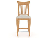 Canadel Upholstered Counter Stool 8270 in TB Fabric and 20 Caramel Washed and Fixed Base, front view