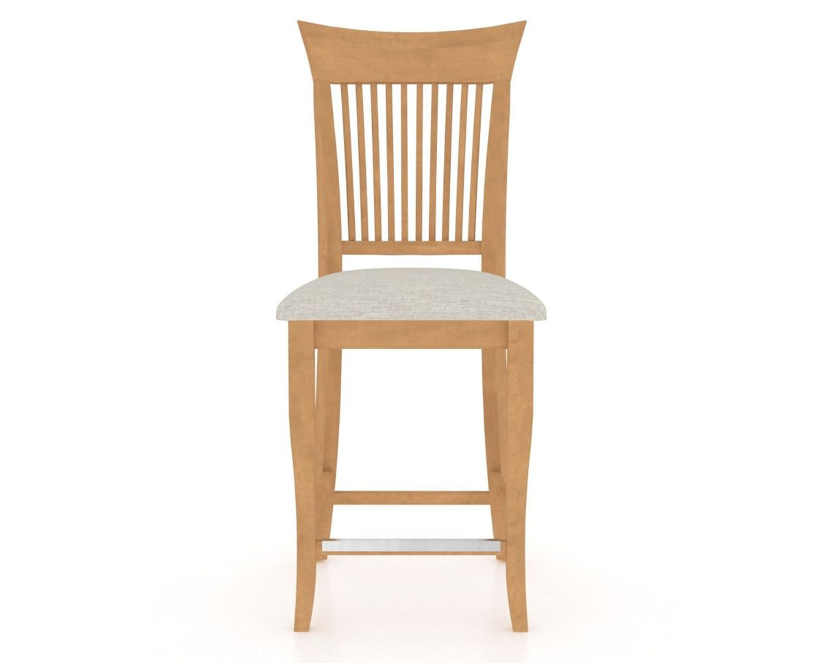 Canadel Upholstered Counter Stool 8270 in TB Fabric and 20 Caramel Washed and Fixed Base, front view