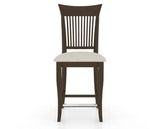 Canadel Upholstered Counter Stool 8270 in TB Fabric and 29 Hazelnut Washed and Fixed Base, front view