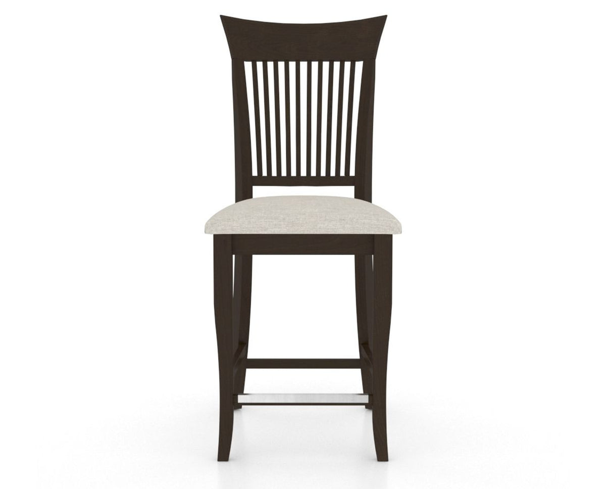 Canadel Upholstered Counter Stool 8270 in TB Fabric and 59 Davy's Grey and Fixed Base, front view