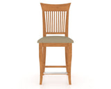 Canadel Upholstered Counter Stool 8270 in XY Faux Leather and 01 Honey Washed and Fixed Base, front view