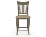Canadel Upholstered Counter Stool 8270 in XY Faux Leather and 08 Shadow and Fixed Base, front view