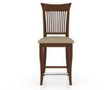 Canadel Upholstered Counter Stool 8270 in XY Faux Leather and 19 Cognac Washed and Fixed Base, front view
