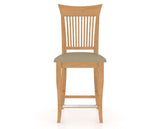 Canadel Upholstered Counter Stool 8270 in XY Faux Leather and 20 Caramel Washed and Fixed Base, front view