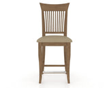 Canadel Upholstered Counter Stool 8270 in XY Faux Leather and 25 Pecan Washed and Fixed Base, front view