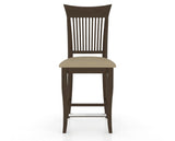 Canadel Upholstered Counter Stool 8270 in XY Faux Leather and 29 Hazelnut Washed and Fixed Base, front view