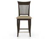 Canadel Upholstered Counter Stool 8270 in XY Faux Leather and 59 Davy's Grey and Fixed Base, front view