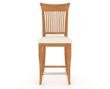 Canadel Upholstered Counter Stool 8270 in YJ Faux Leather and 01 Honey Washed and Fixed Base, front view