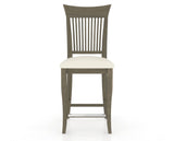 Canadel Upholstered Counter Stool 8270 in YJ Faux Leather and 08 Shadow and Fixed Base, front view