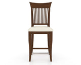 Canadel Upholstered Counter Stool 8270 in YJ Faux Leather and 19 Cognac Washed and Fixed Base, front view