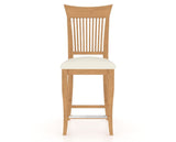 Canadel Upholstered Counter Stool 8270 in YJ Faux Leather and 20 Caramel Washed and Fixed Base, front view