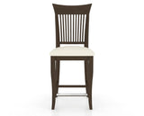 Canadel Upholstered Counter Stool 8270 in YJ Faux Leather and 29 Hazelnut Washed and Fixed Base, front view