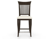 Canadel Upholstered Counter Stool 8270 in YJ Faux Leather and 59 Davy's Grey and Fixed Base, front view